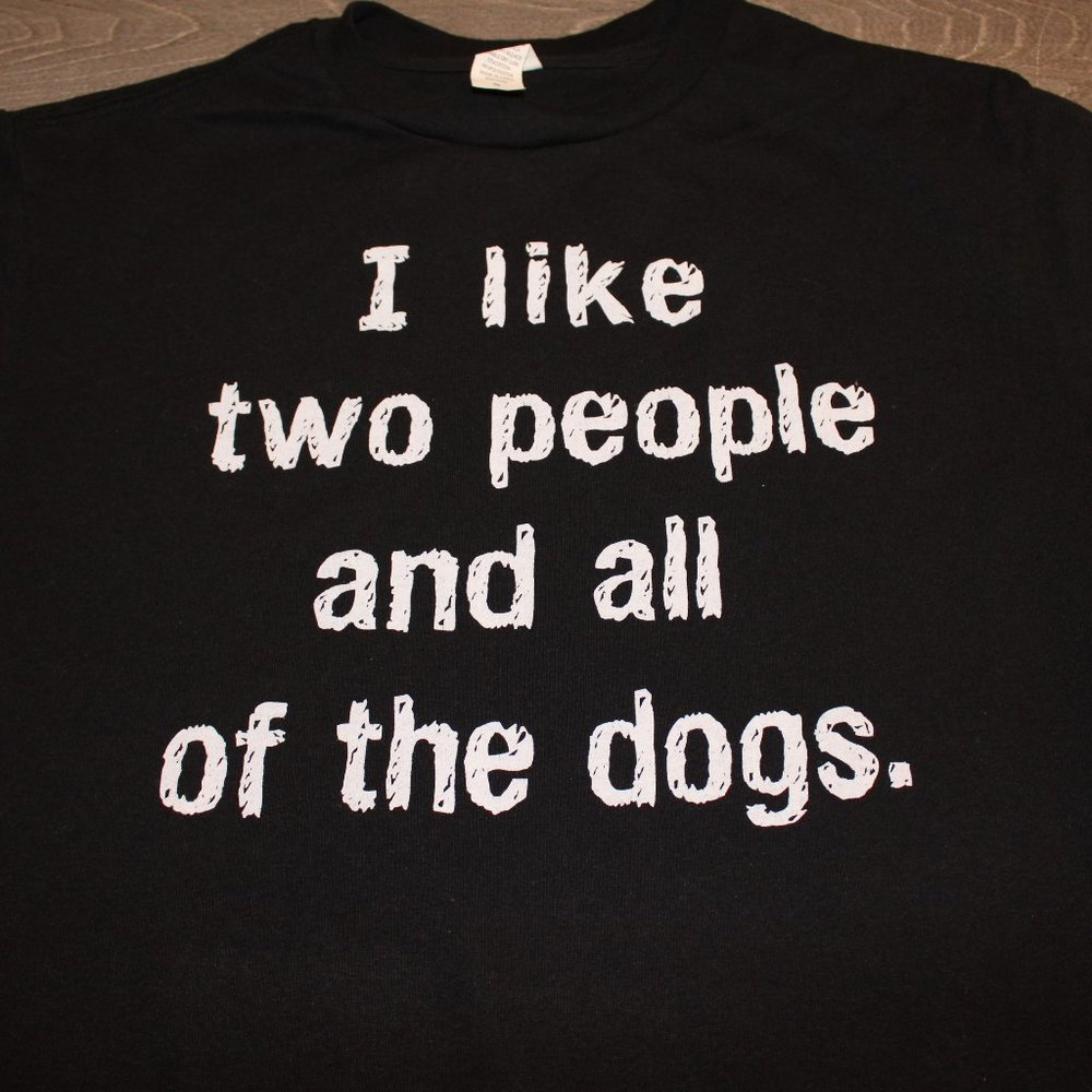 I Like Two People and All Dogs Black Short Sleeve